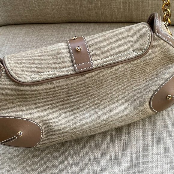 Escada Women Handbag Small Purse Bag Canvas/Leather Bag Handmade in Italy Authen - Picture 7 of 13